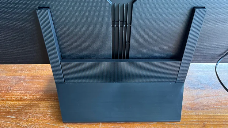 Rear view of the the Samsung R95H Micro LED TV's stand