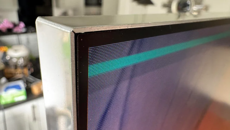 Close-up of the top-left hand corner of the Samsung R95H Micro LED TV