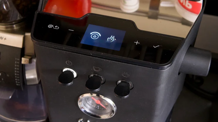 A view of the Gaggia Classic UP's LCD display