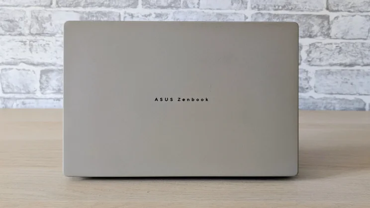 Asus Zenbook A14 (2026) pictured from the rear