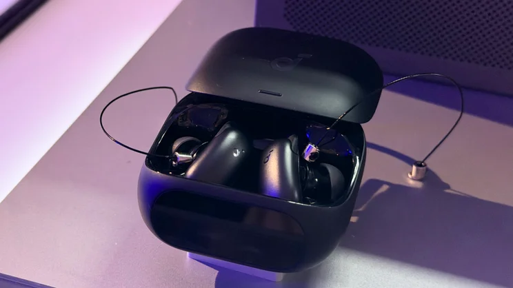 Anker's soundcore Liberty 5 Pro headphones in their charging case