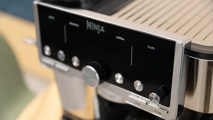 The Ninja Luxe Cafe Pro's control panel, with display switched off