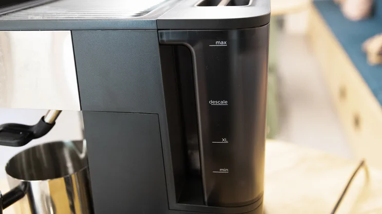 The Ninja Luxe Cafe Pro espresso machine's water tank, attached to the machine