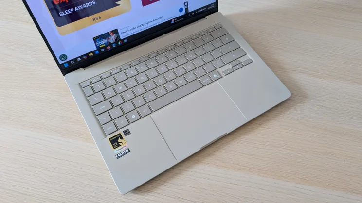 The Asus Zenbook A14 (2026) pictured from above