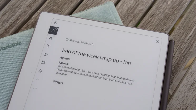 The Remarkable Paper Pure showing meeting notes
