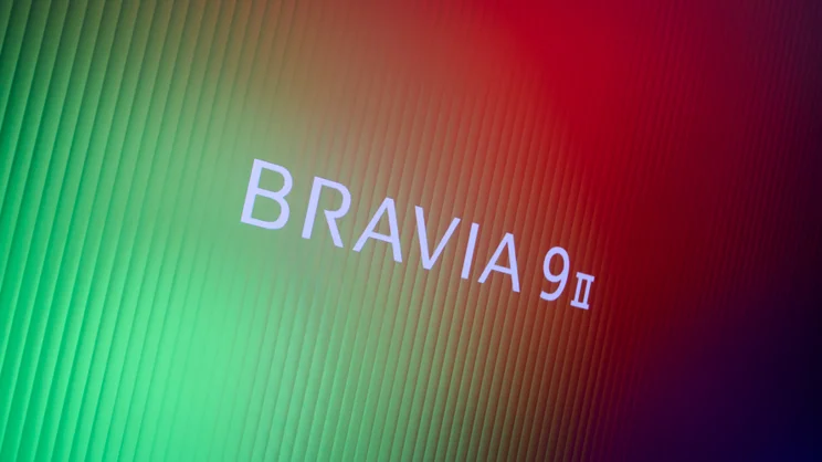 The Sony Bravia 9 II logo on a green red and blue background
