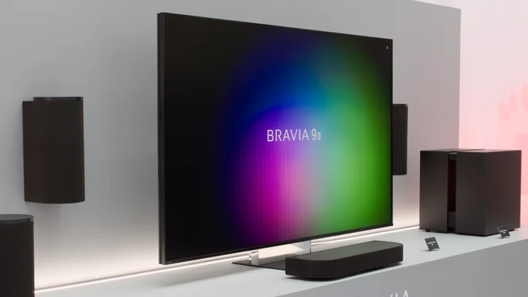 The Sony Bravia 9 II pictured from the front left quarter