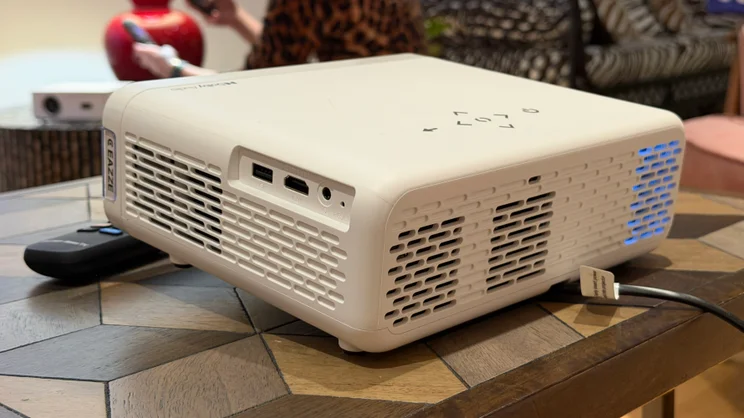 The rear of the Aurzen Roku TV Smart Projector