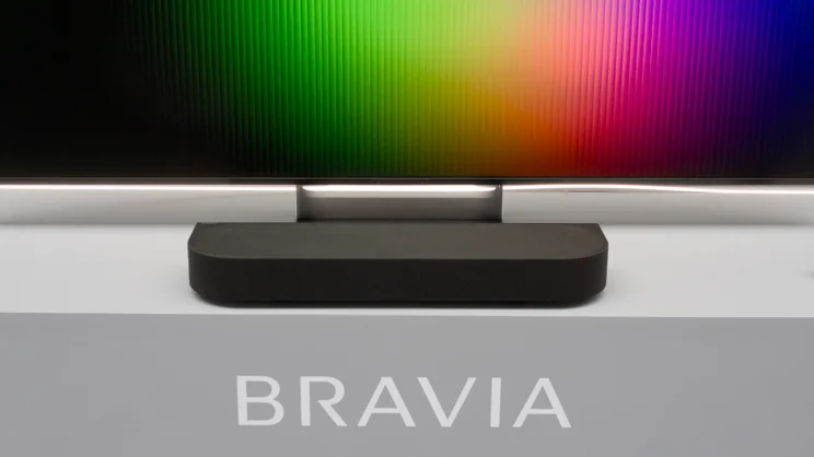 The stand of the Sony Bravia 9 II with speaker in front