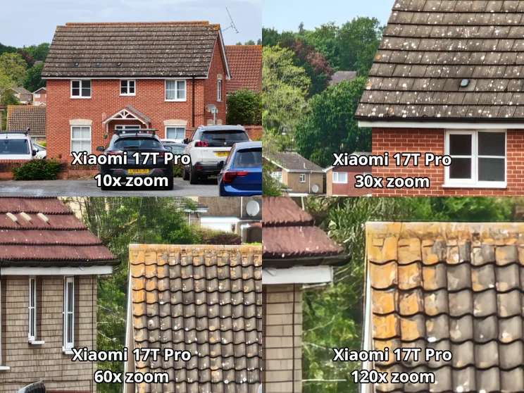 Four different levels of zoom on the Xiaomi 17T Pro