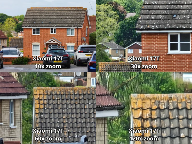 Comparison of four different zooms on the Xiaomi 17T