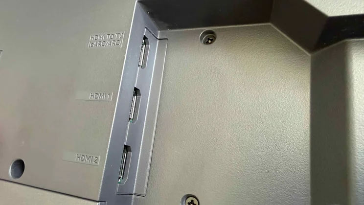 The HDMI connections on the rear of the Samsung HW-Q990H soundbar