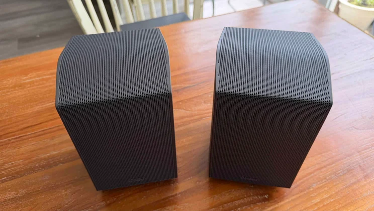 Top-down view of the Samsung HW-Q990H rear speakers