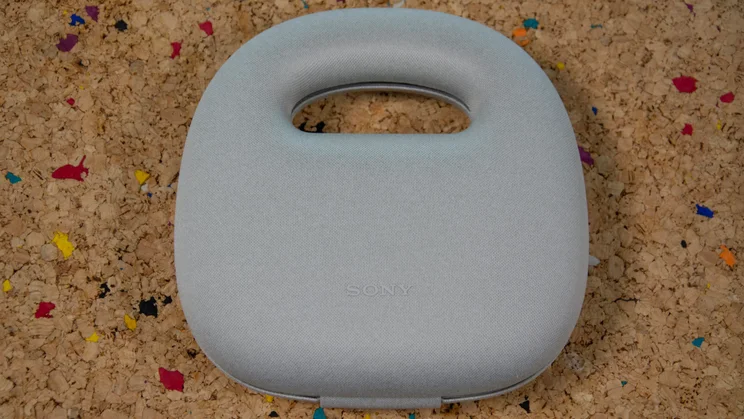 The carrying case of the Sony 1000X The Collexion over-ear headphones closed