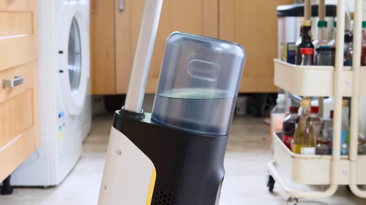 A close up of the Karcher FCV 3's clean water tank