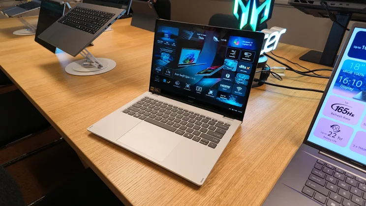 Acer Swift Spin 14 AI laptop on a table
