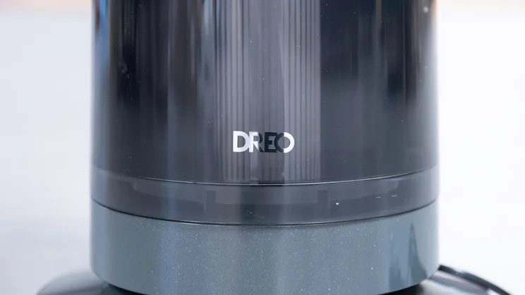 A closeup of the base of the Dreo TurboCool Misting Fan 765S
