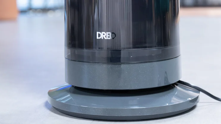 A closeup of the base of the Dreo TurboCool Misting Fan 765S
