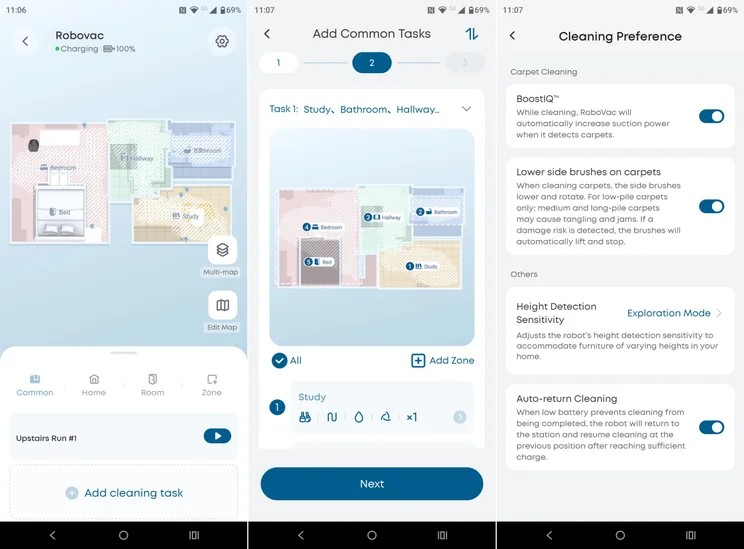 Eufy Omni S2 app screenshots x3