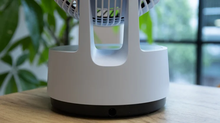 The rear of the. Meaco Sefte 6in Air Circulator's base