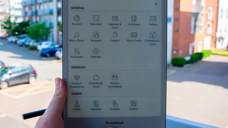 PocketBook InkPad One, displaying app library