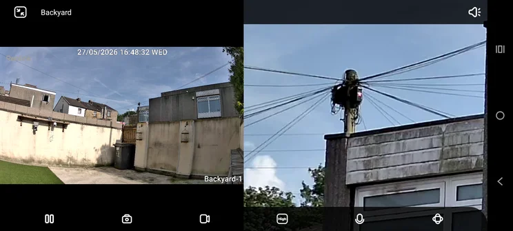 A screenshot from the Reolink app showing the zoom quality of the Reolink Trackflex camera