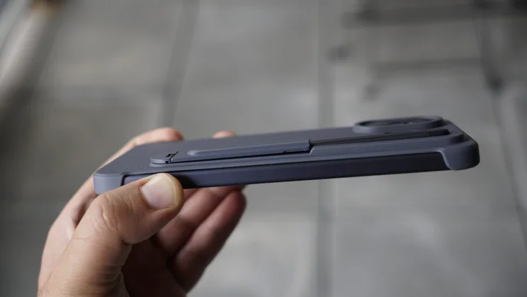 TCL Nxtpaper 70 Pro in hand, side view in case