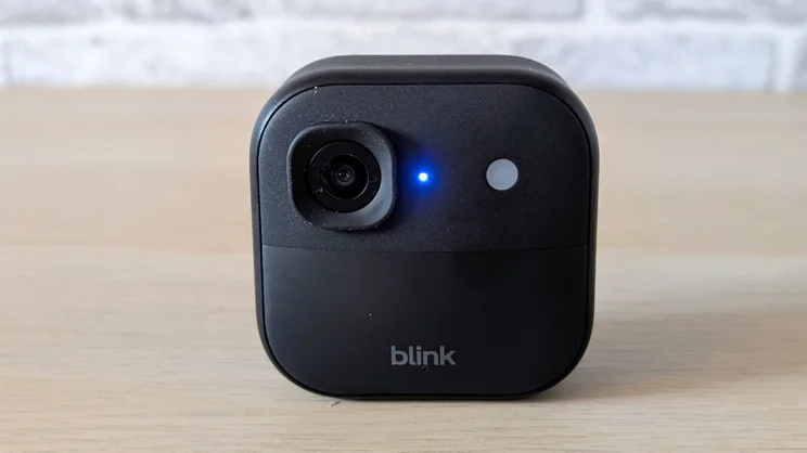 The Blink Outdoor 2K+ camera pictured from the front