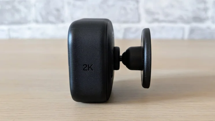 The Blink Outdoor 2K+ camera pictured from the right side