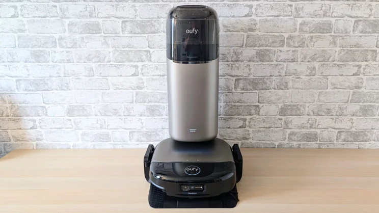 The Eufy Omni S2 pictured in its docking station