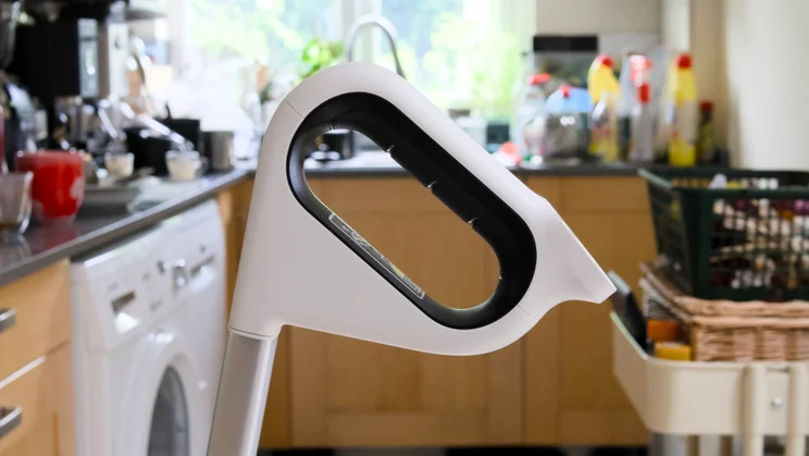 The Karcher FCV 3's handle pictured from the side