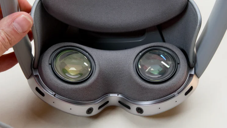 The Samsung Galaxy XR pictured from inside the visor