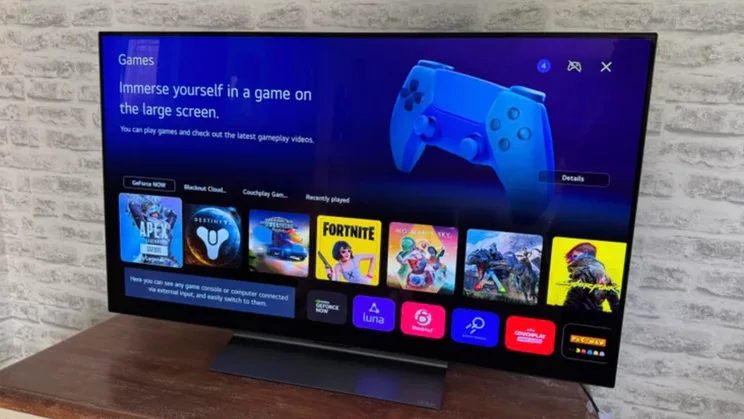 The LG C5 OLED displaying the gaming screen