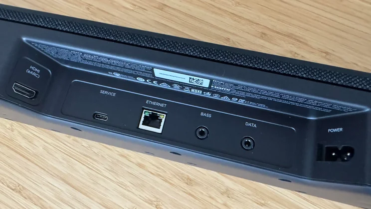 The connection ports on the rear of the Bose Lifestyle Ultra Soundbar