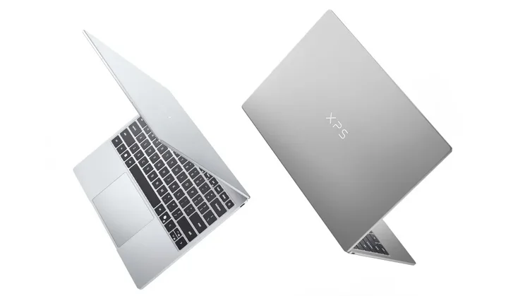 The Dell XPS 13 - render showing the front and rear of the new budget laptop against a white background