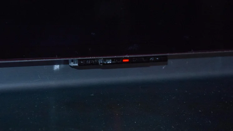 The light sensor and far-field microphone underneath the panel of the LG C6 OLED TV