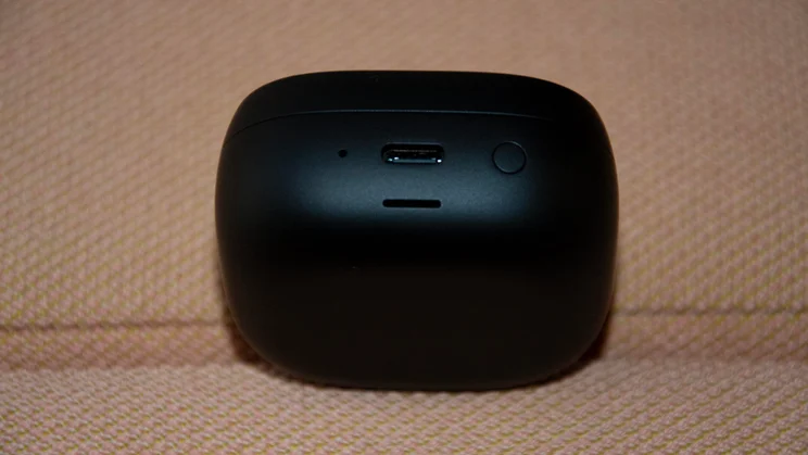 The USB-C port on the side of the Soundcore Liberty 5 Pro Max charging case