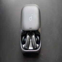 The Soundcore Liberty 5 Pro true wireless earbuds in their charging case with their lid open