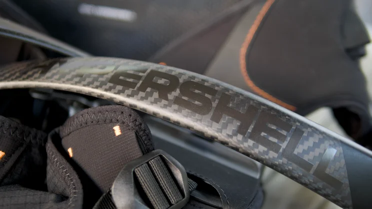 A close up of the left leg strut of the Hypershell X Ultra S
