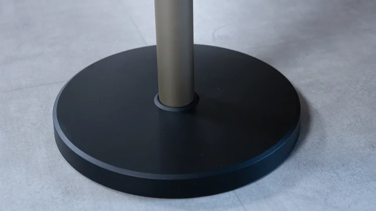 A closeup of the Dimplex Flexblade's base stand