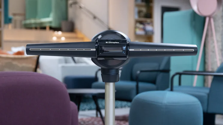 The Dimplex Flexblade's fan head, in its horizontal configuration