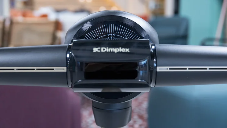 A closeup of the Dimplex Flexblade's fan head