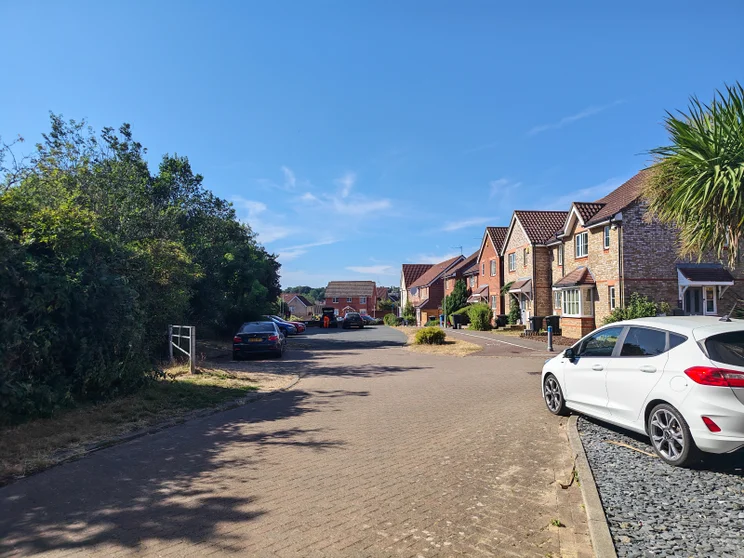 A close of houses on a sunny day