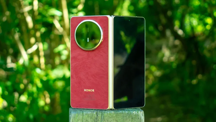 Honor Magic V6 unfolded, rear view