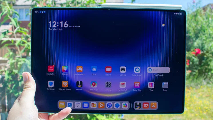 Huawei MatePad Pro Max in hand, front view