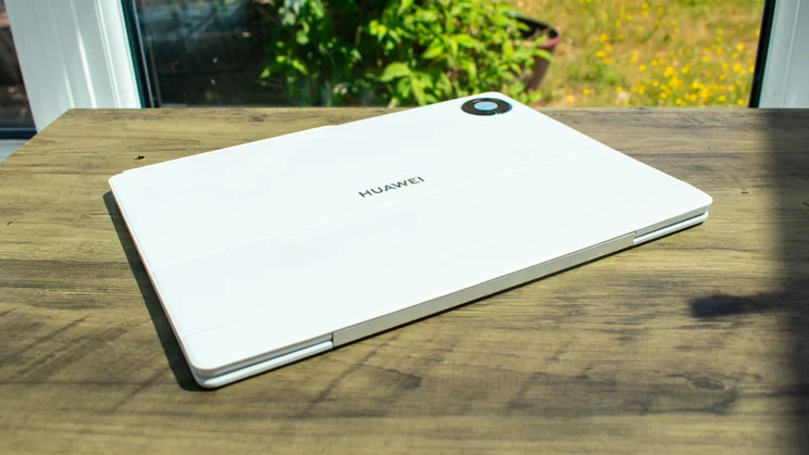 Huawei MatePad Pro Max in the keyboard case, folded