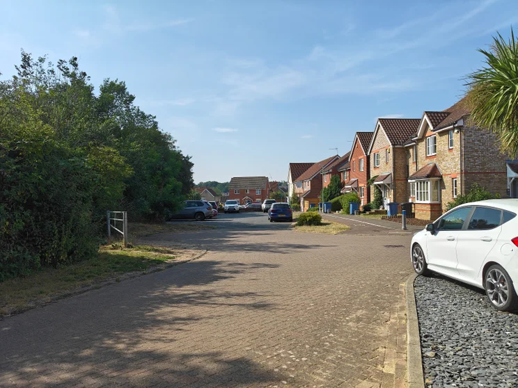 A close of houses on a sunny day