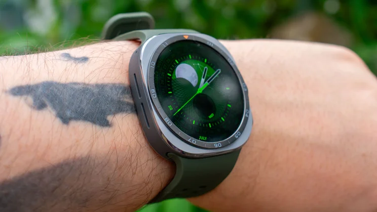 Samsung Galaxy Watch Ultra 2 on wrist, angled view