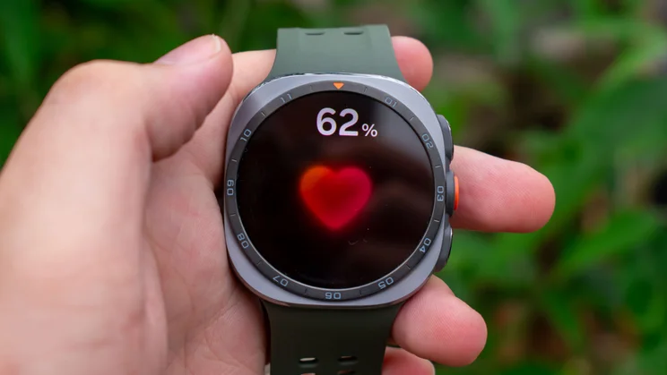 Samsung Galaxy Watch Ultra 2 showing the heart-rate monitor