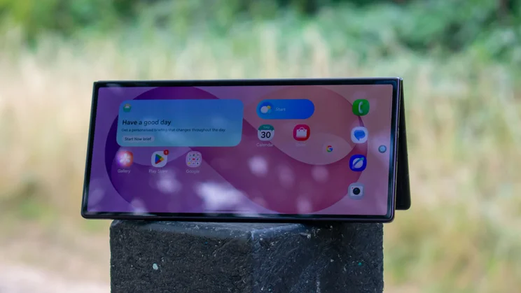 Samsung Galaxy Z Fold 8 Ultra in tent mode